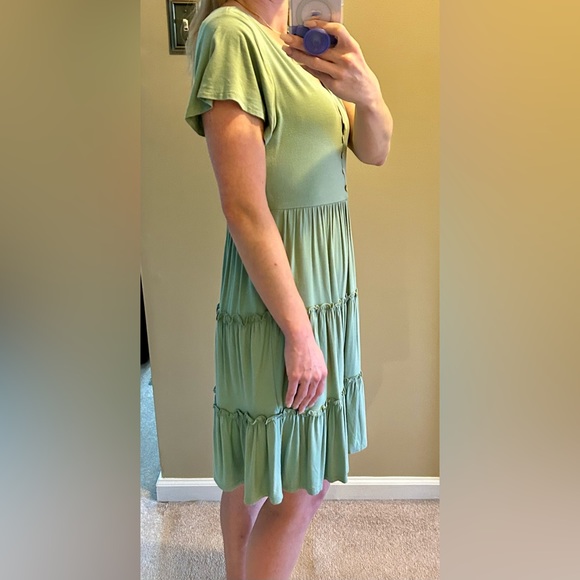Forever 21 Sage Green Tiered Dress - Picture 4 of 9
